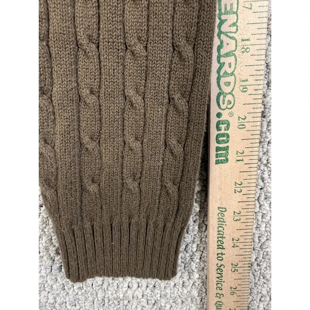 Eddie Bauer Y2K Cardigan Womens XL Tall Brown Cable Knit Sweater Grandma Preppy
